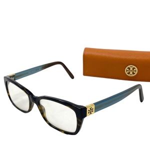 Tory Burch Tortoise Blue Eyeglasses with Case